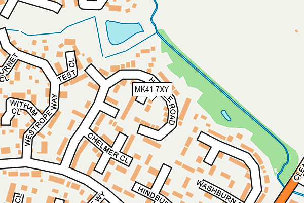 MK41 7XY map - OS OpenMap – Local (Ordnance Survey) MK41 7XY map - OS OpenMap – Local (Ordnance Survey)