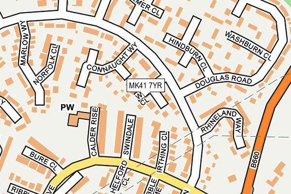 MK41 7YR map - OS OpenMap – Local (Ordnance Survey)