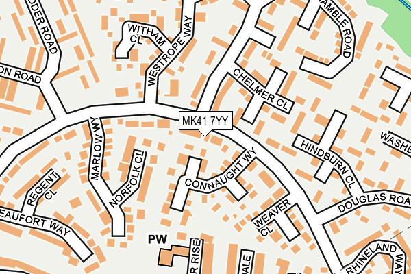 MK41 7YY map - OS OpenMap – Local (Ordnance Survey) MK41 7YY map - OS OpenMap – Local (Ordnance Survey)