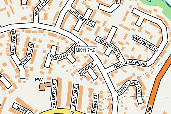 MK41 7YZ map - OS OpenMap – Local (Ordnance Survey) MK41 7YZ map - OS OpenMap – Local (Ordnance Survey)