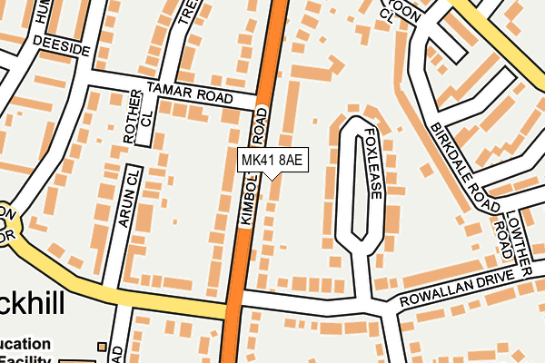 MK41 8AE map - OS OpenMap – Local (Ordnance Survey) MK41 8AE map - OS OpenMap – Local (Ordnance Survey)