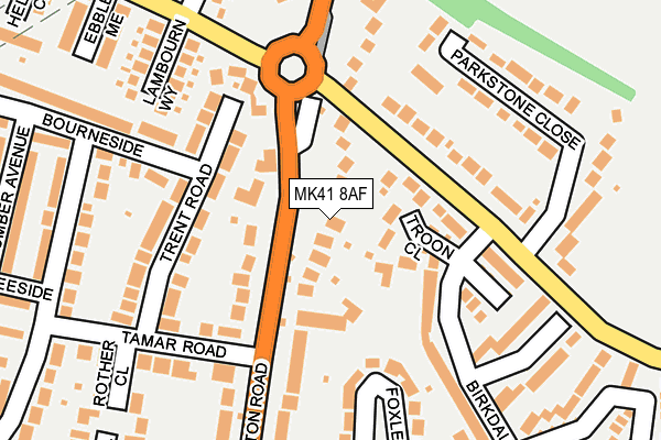 MK41 8AF map - OS OpenMap – Local (Ordnance Survey) MK41 8AF map - OS OpenMap – Local (Ordnance Survey)