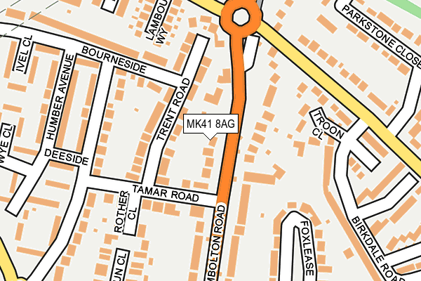 MK41 8AG map - OS OpenMap – Local (Ordnance Survey) MK41 8AG map - OS OpenMap – Local (Ordnance Survey)