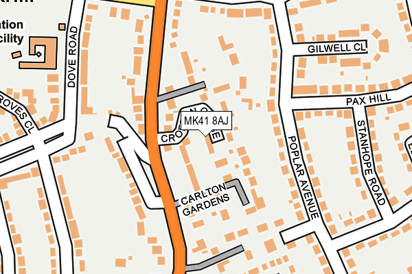 MK41 8AJ map - OS OpenMap – Local (Ordnance Survey) MK41 8AJ map - OS OpenMap – Local (Ordnance Survey)