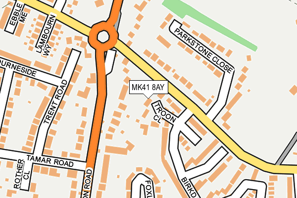 MK41 8AY map - OS OpenMap – Local (Ordnance Survey) MK41 8AY map - OS OpenMap – Local (Ordnance Survey)