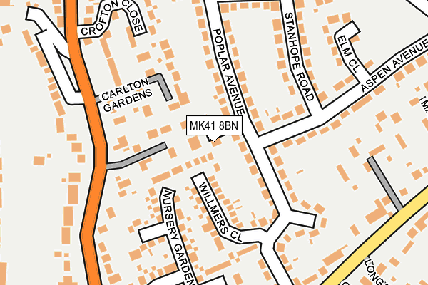 MK41 8BN map - OS OpenMap – Local (Ordnance Survey) MK41 8BN map - OS OpenMap – Local (Ordnance Survey)