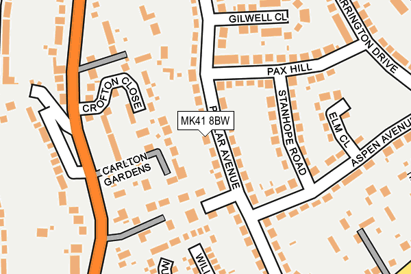 MK41 8BW map - OS OpenMap – Local (Ordnance Survey) MK41 8BW map - OS OpenMap – Local (Ordnance Survey)