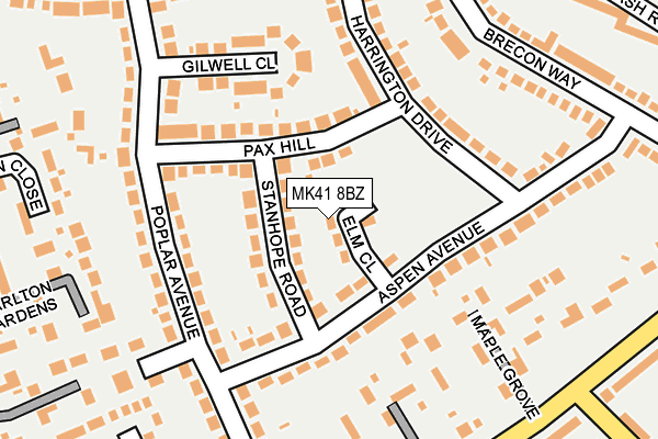 MK41 8BZ map - OS OpenMap – Local (Ordnance Survey) MK41 8BZ map - OS OpenMap – Local (Ordnance Survey)