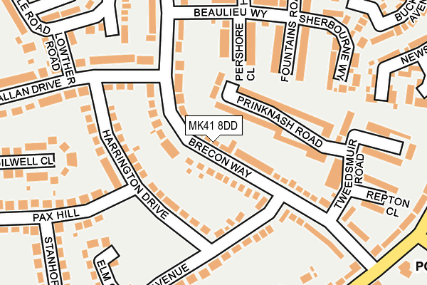 MK41 8DD map - OS OpenMap – Local (Ordnance Survey) MK41 8DD map - OS OpenMap – Local (Ordnance Survey)