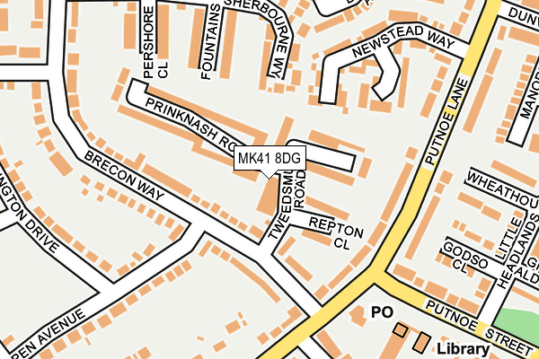 MK41 8DG map - OS OpenMap – Local (Ordnance Survey)