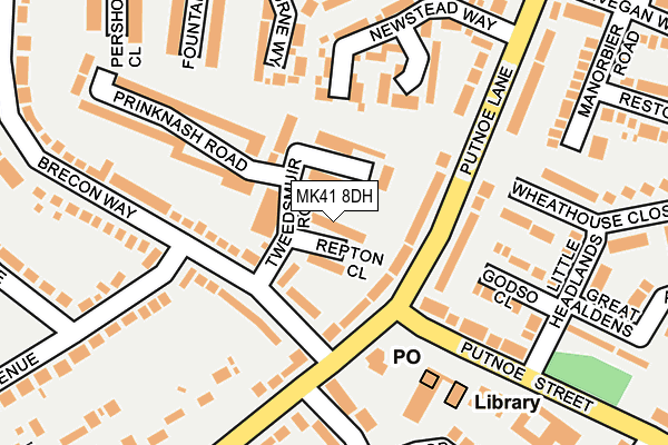 MK41 8DH map - OS OpenMap – Local (Ordnance Survey) MK41 8DH map - OS OpenMap – Local (Ordnance Survey)