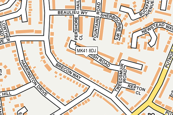 MK41 8DJ map - OS OpenMap – Local (Ordnance Survey) MK41 8DJ map - OS OpenMap – Local (Ordnance Survey)