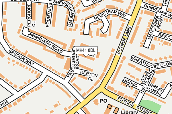MK41 8DL map - OS OpenMap – Local (Ordnance Survey) MK41 8DL map - OS OpenMap – Local (Ordnance Survey)