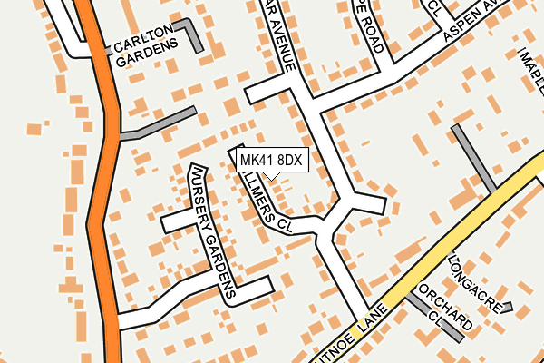 MK41 8DX map - OS OpenMap – Local (Ordnance Survey) MK41 8DX map - OS OpenMap – Local (Ordnance Survey)