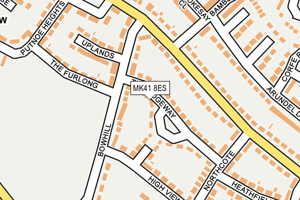 MK41 8ES map - OS OpenMap – Local (Ordnance Survey) MK41 8ES map - OS OpenMap – Local (Ordnance Survey)