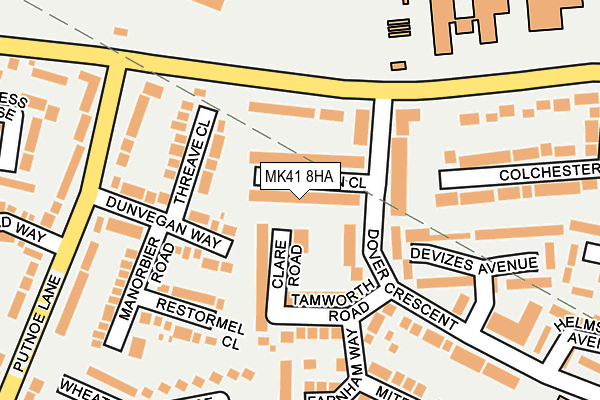 MK41 8HA map - OS OpenMap – Local (Ordnance Survey) MK41 8HA map - OS OpenMap – Local (Ordnance Survey)