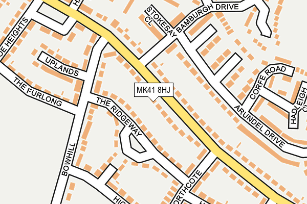 MK41 8HJ map - OS OpenMap – Local (Ordnance Survey) MK41 8HJ map - OS OpenMap – Local (Ordnance Survey)
