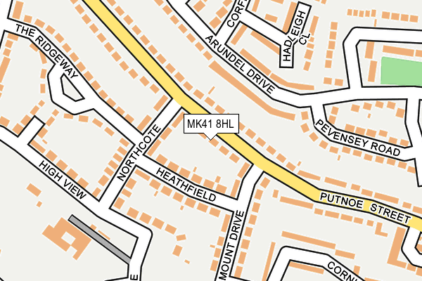 MK41 8HL map - OS OpenMap – Local (Ordnance Survey) MK41 8HL map - OS OpenMap – Local (Ordnance Survey)