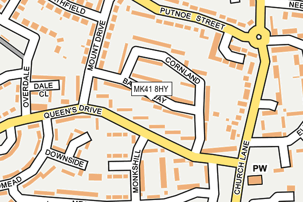 MK41 8HY map - OS OpenMap – Local (Ordnance Survey) MK41 8HY map - OS OpenMap – Local (Ordnance Survey)