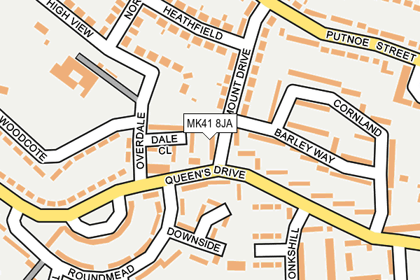 MK41 8JA map - OS OpenMap – Local (Ordnance Survey) MK41 8JA map - OS OpenMap – Local (Ordnance Survey)