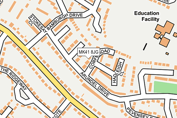 MK41 8JG map - OS OpenMap – Local (Ordnance Survey) MK41 8JG map - OS OpenMap – Local (Ordnance Survey)