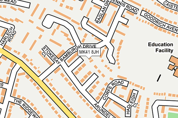 MK41 8JH map - OS OpenMap – Local (Ordnance Survey) MK41 8JH map - OS OpenMap – Local (Ordnance Survey)