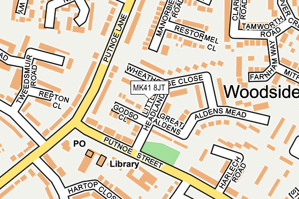 MK41 8JT map - OS OpenMap – Local (Ordnance Survey) MK41 8JT map - OS OpenMap – Local (Ordnance Survey)