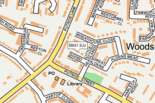MK41 8JU map - OS OpenMap – Local (Ordnance Survey) MK41 8JU map - OS OpenMap – Local (Ordnance Survey)