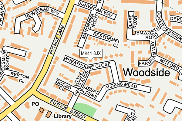 MK41 8JX map - OS OpenMap – Local (Ordnance Survey) MK41 8JX map - OS OpenMap – Local (Ordnance Survey)