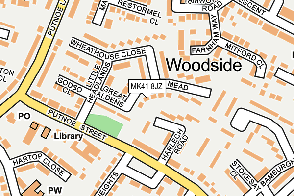 MK41 8JZ map - OS OpenMap – Local (Ordnance Survey)