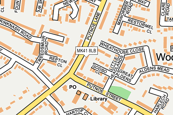 MK41 8LB map - OS OpenMap – Local (Ordnance Survey) MK41 8LB map - OS OpenMap – Local (Ordnance Survey)