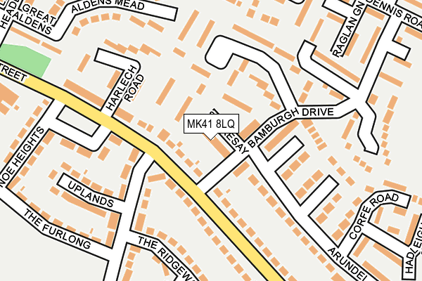 MK41 8LQ map - OS OpenMap – Local (Ordnance Survey) MK41 8LQ map - OS OpenMap – Local (Ordnance Survey)