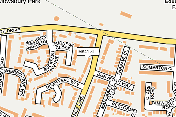 MK41 8LT map - OS OpenMap – Local (Ordnance Survey) MK41 8LT map - OS OpenMap – Local (Ordnance Survey)