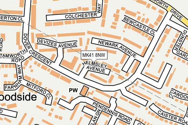 MK41 8NW map - OS OpenMap – Local (Ordnance Survey) MK41 8NW map - OS OpenMap – Local (Ordnance Survey)