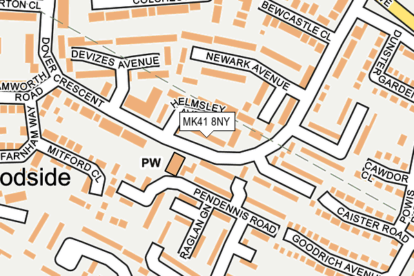 MK41 8NY map - OS OpenMap – Local (Ordnance Survey)