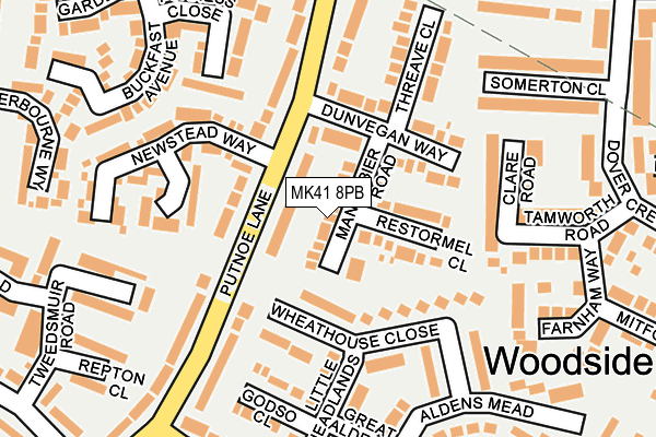 MK41 8PB map - OS OpenMap – Local (Ordnance Survey) MK41 8PB map - OS OpenMap – Local (Ordnance Survey)