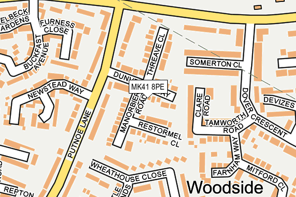 MK41 8PE map - OS OpenMap – Local (Ordnance Survey) MK41 8PE map - OS OpenMap – Local (Ordnance Survey)