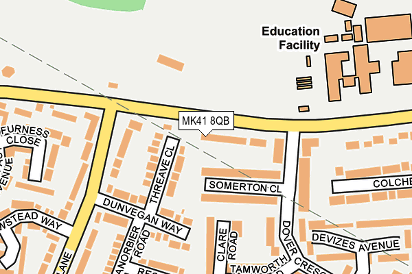 MK41 8QB map - OS OpenMap – Local (Ordnance Survey)