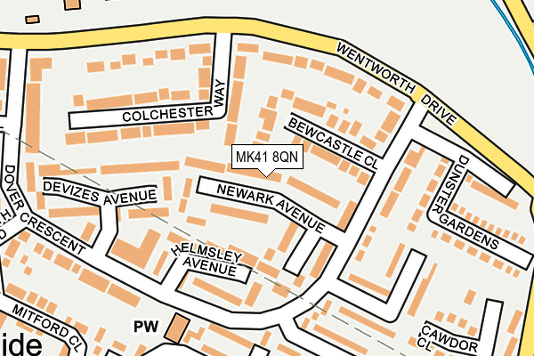 MK41 8QN map - OS OpenMap – Local (Ordnance Survey) MK41 8QN map - OS OpenMap – Local (Ordnance Survey)
