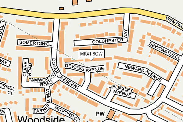 MK41 8QW map - OS OpenMap – Local (Ordnance Survey) MK41 8QW map - OS OpenMap – Local (Ordnance Survey)