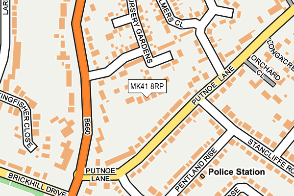 MK41 8RP map - OS OpenMap – Local (Ordnance Survey) MK41 8RP map - OS OpenMap – Local (Ordnance Survey)