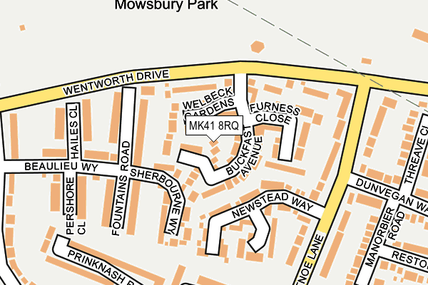 MK41 8RQ map - OS OpenMap – Local (Ordnance Survey) MK41 8RQ map - OS OpenMap – Local (Ordnance Survey)