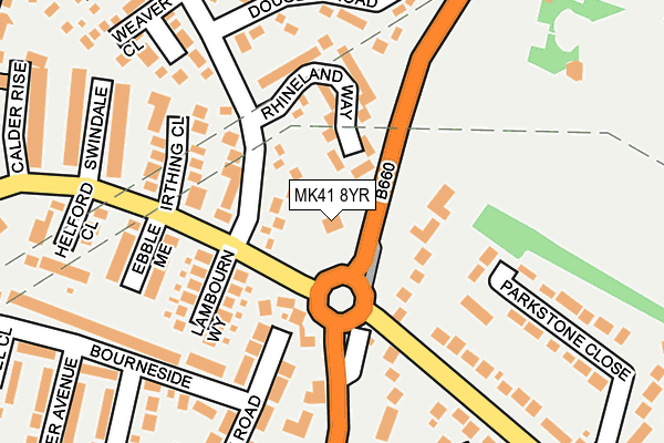 MK41 8YR map - OS OpenMap – Local (Ordnance Survey) MK41 8YR map - OS OpenMap – Local (Ordnance Survey)