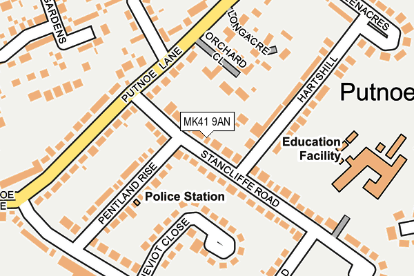 MK41 9AN map - OS OpenMap – Local (Ordnance Survey) MK41 9AN map - OS OpenMap – Local (Ordnance Survey)