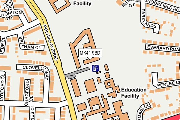 MK41 9BD map - OS OpenMap – Local (Ordnance Survey)