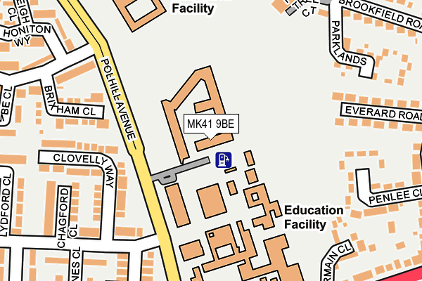 MK41 9BE map - OS OpenMap – Local (Ordnance Survey)