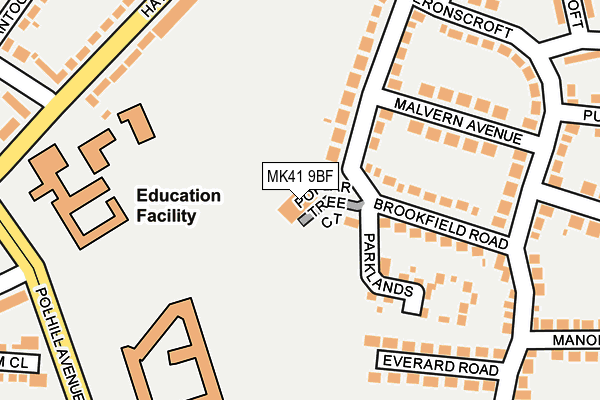 MK41 9BF map - OS OpenMap – Local (Ordnance Survey) MK41 9BF map - OS OpenMap – Local (Ordnance Survey)