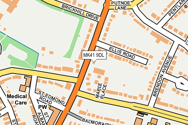 MK41 9DL map - OS OpenMap – Local (Ordnance Survey) MK41 9DL map - OS OpenMap – Local (Ordnance Survey)