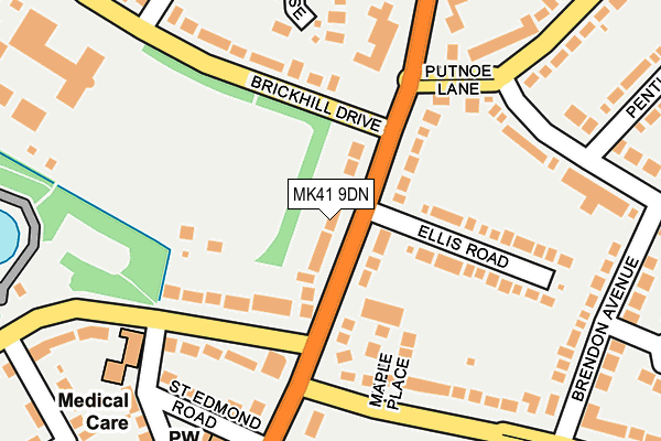 MK41 9DN map - OS OpenMap – Local (Ordnance Survey) MK41 9DN map - OS OpenMap – Local (Ordnance Survey)