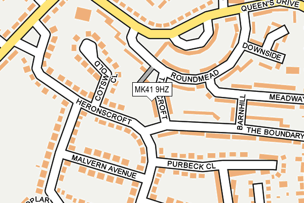 MK41 9HZ map - OS OpenMap – Local (Ordnance Survey) MK41 9HZ map - OS OpenMap – Local (Ordnance Survey)